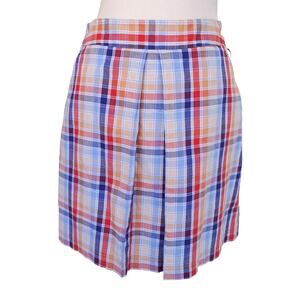 Peter Millar Plaid Golf Skort Pleat Blue Multi Check